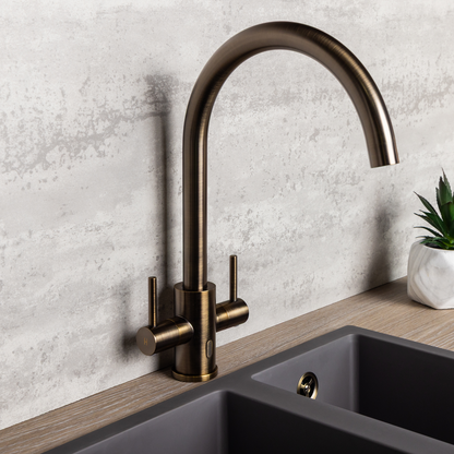 Top-Fix Torra Fast Fitting Kitchen Tap - Antique Brass