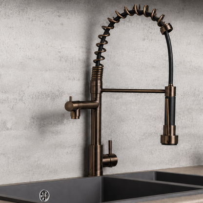 Top-Fix Alto Multiuse Fast Fitting Kitchen Tap - Antique Brass