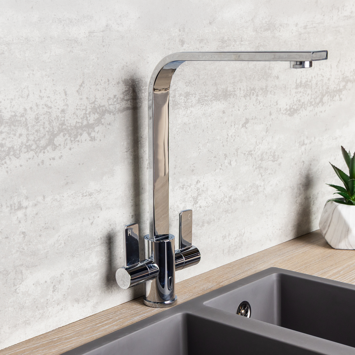 Top-Fix Rena Fast Fitting Kitchen Tap - Chrome