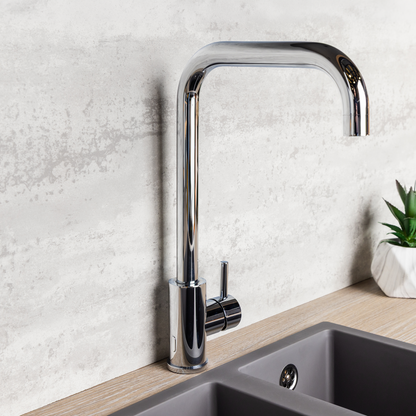 Top-Fix Vito Square Neck Fast Fitting Kitchen Mixer Tap - Chrome