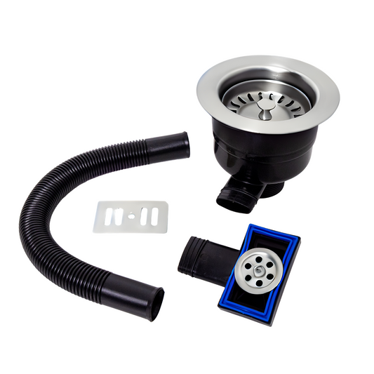 Top-Fix Fast Fitting Kitchen Strainer Waste With Overflow - Chrome