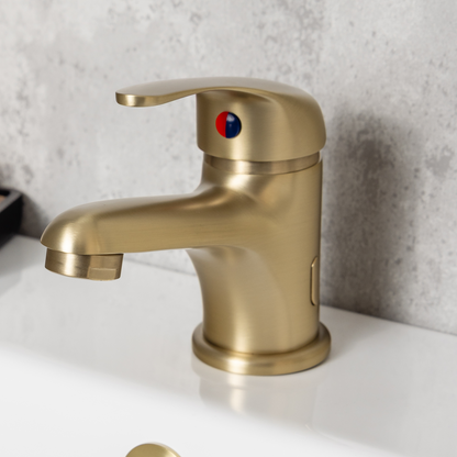 Top-Fix Loop Fast Fitting Mono Basin Mixer Tap - Brushed Brass