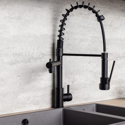 Top-Fix Alto Multiuse Fast Fitting Kitchen Tap - Matt Black