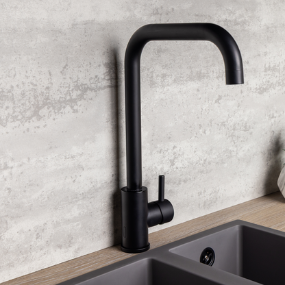 Top-Fix Vito Square Neck Fast Fitting Kitchen Mixer Tap - Matt Black