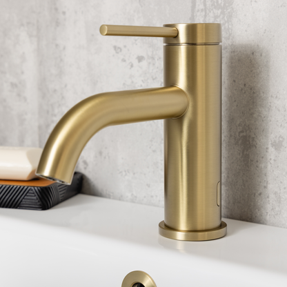 Top-Fix Premio Fast Fitting Mono Basin Mixer Tap - Brushed Brass