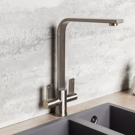 Top-Fix Rena Fast Fitting Kitchen Tap - Brushed Steel