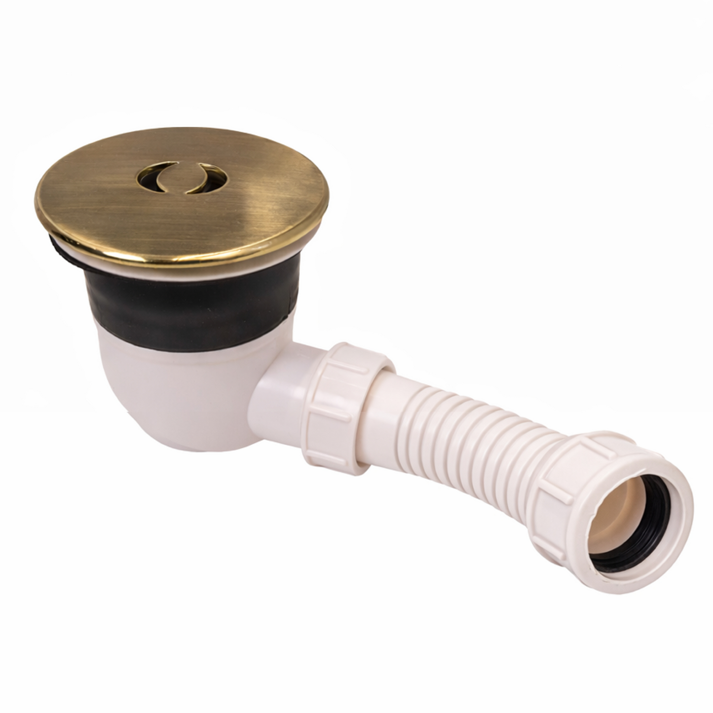 Top-Fix Fast Fitting Shower Waste 90mm With Flexi - Antique Brass