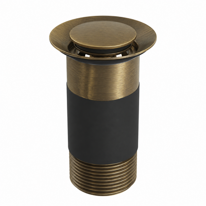 Top-Fix Fast Fitting Unslotted Basin Waste - Antique Brass