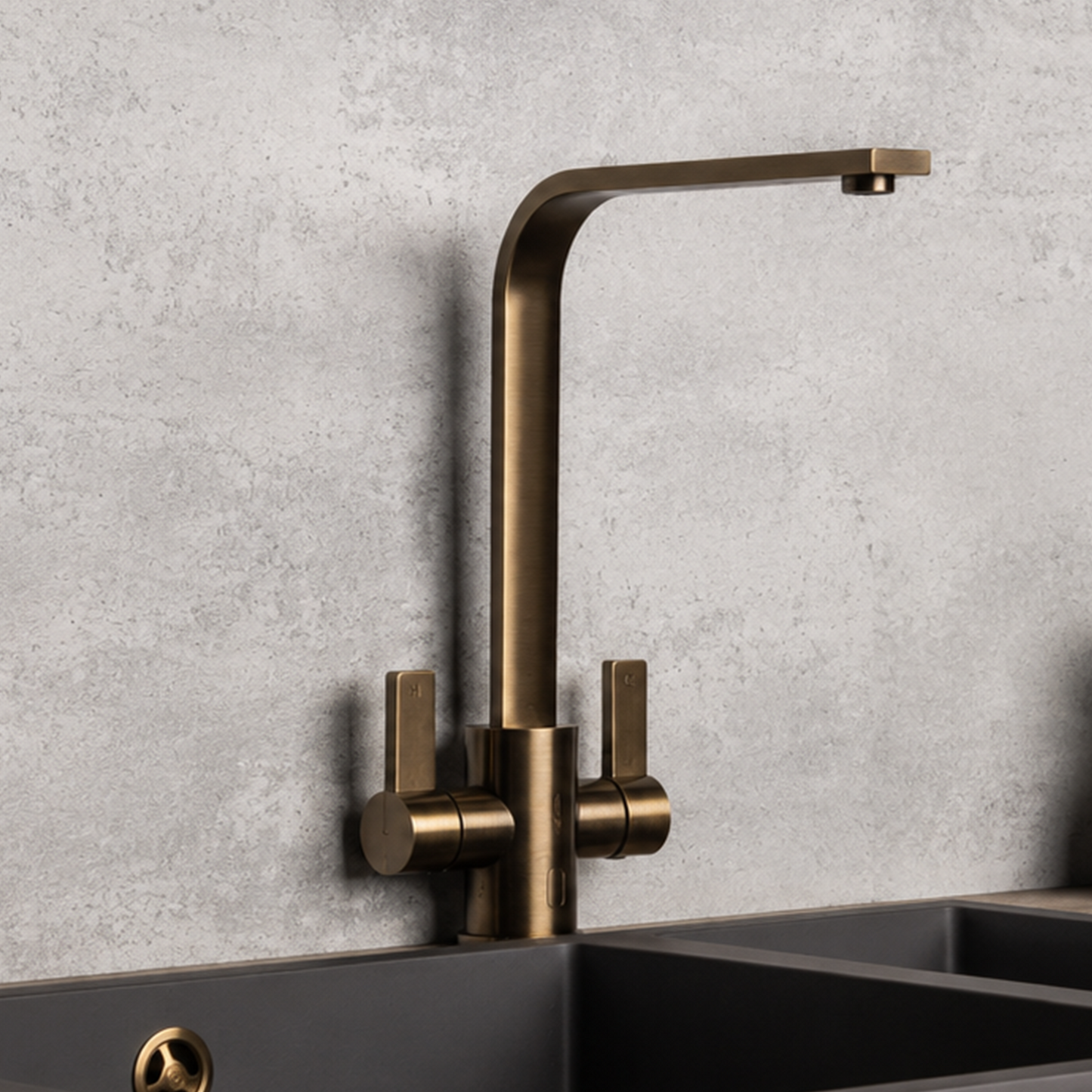 Top-Fix Rena Fast Fitting Kitchen Tap - Antique Brass
