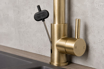 Top-Fix Alto Multiuse Fast Fitting Kitchen Tap - Brushed Brass