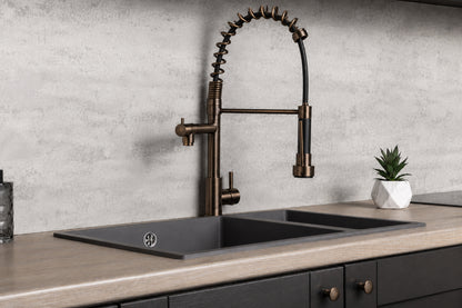Top-Fix Alto Multiuse Fast Fitting Kitchen Tap - Antique Brass