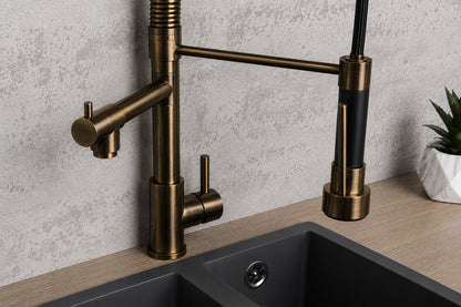 Top-Fix Alto Multiuse Fast Fitting Kitchen Tap - Antique Brass