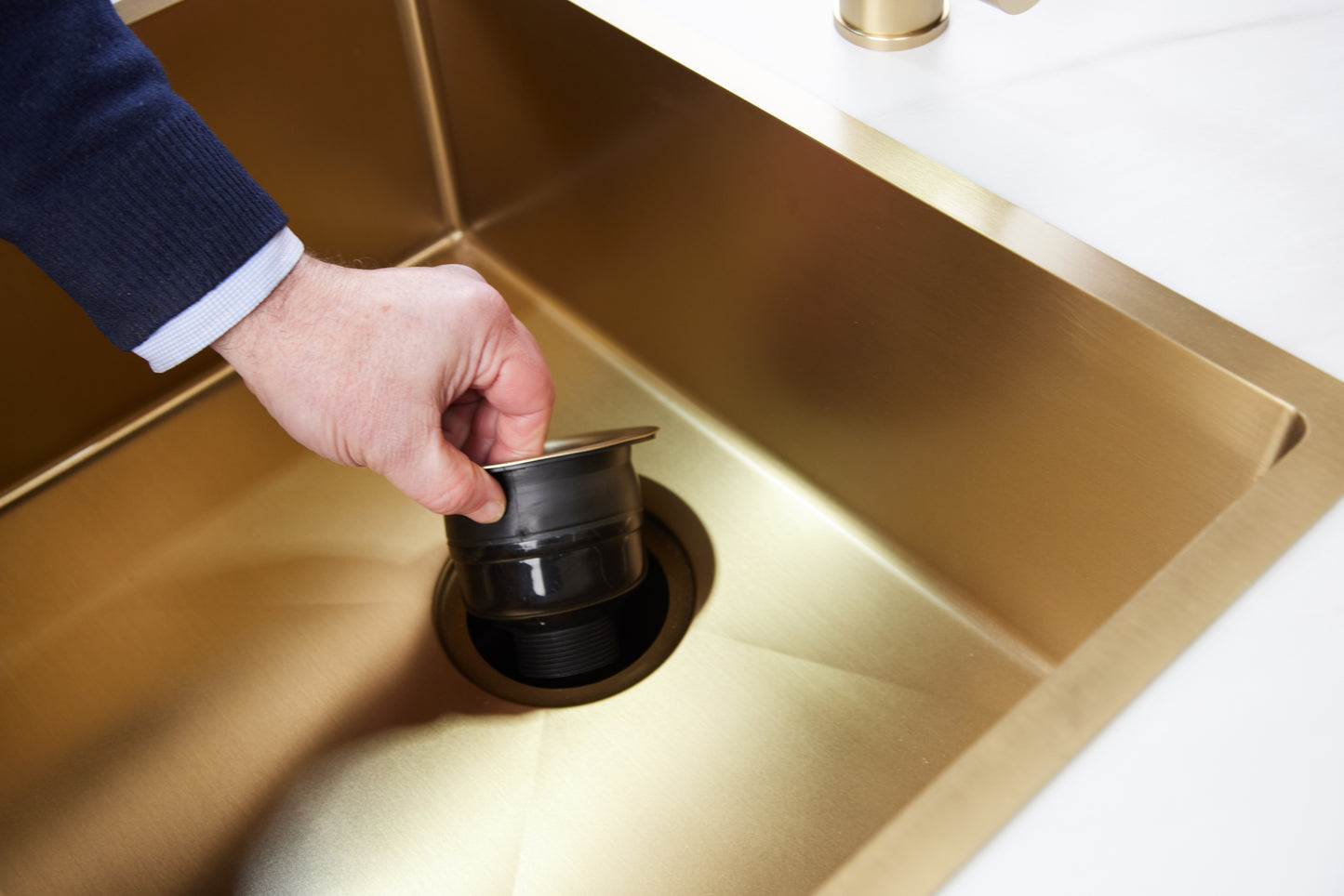 Top-Fix Brushed Brass Kitchen Strainer Waste - How to install a kitchen Strainer Waste