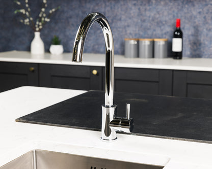 Top-Fix Vito Swan Neck Fast Fitting Kitchen Mixer Tap - Chrome