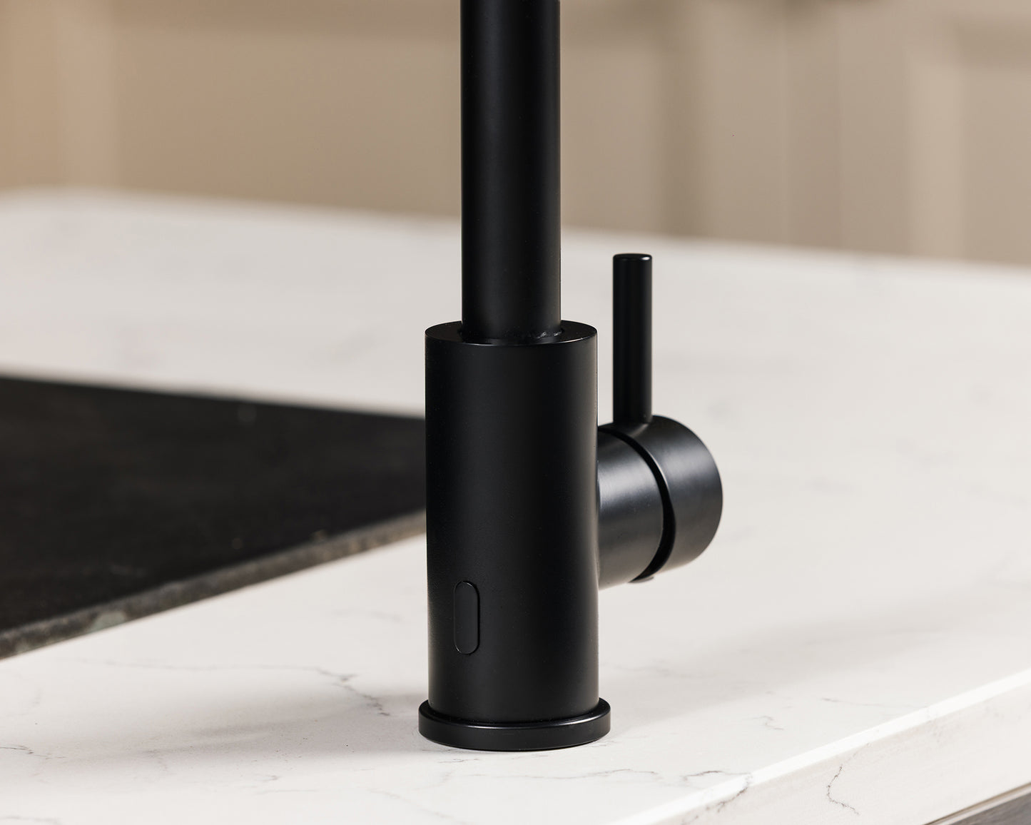 Top-Fix Vito Swan Neck Fast Fitting Kitchen Mixer Tap - Matt Black