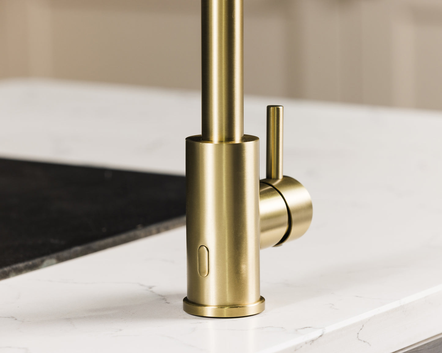 Top-Fix Vito Swan Neck Fast Fitting Kitchen Mixer Tap - Brushed Brass