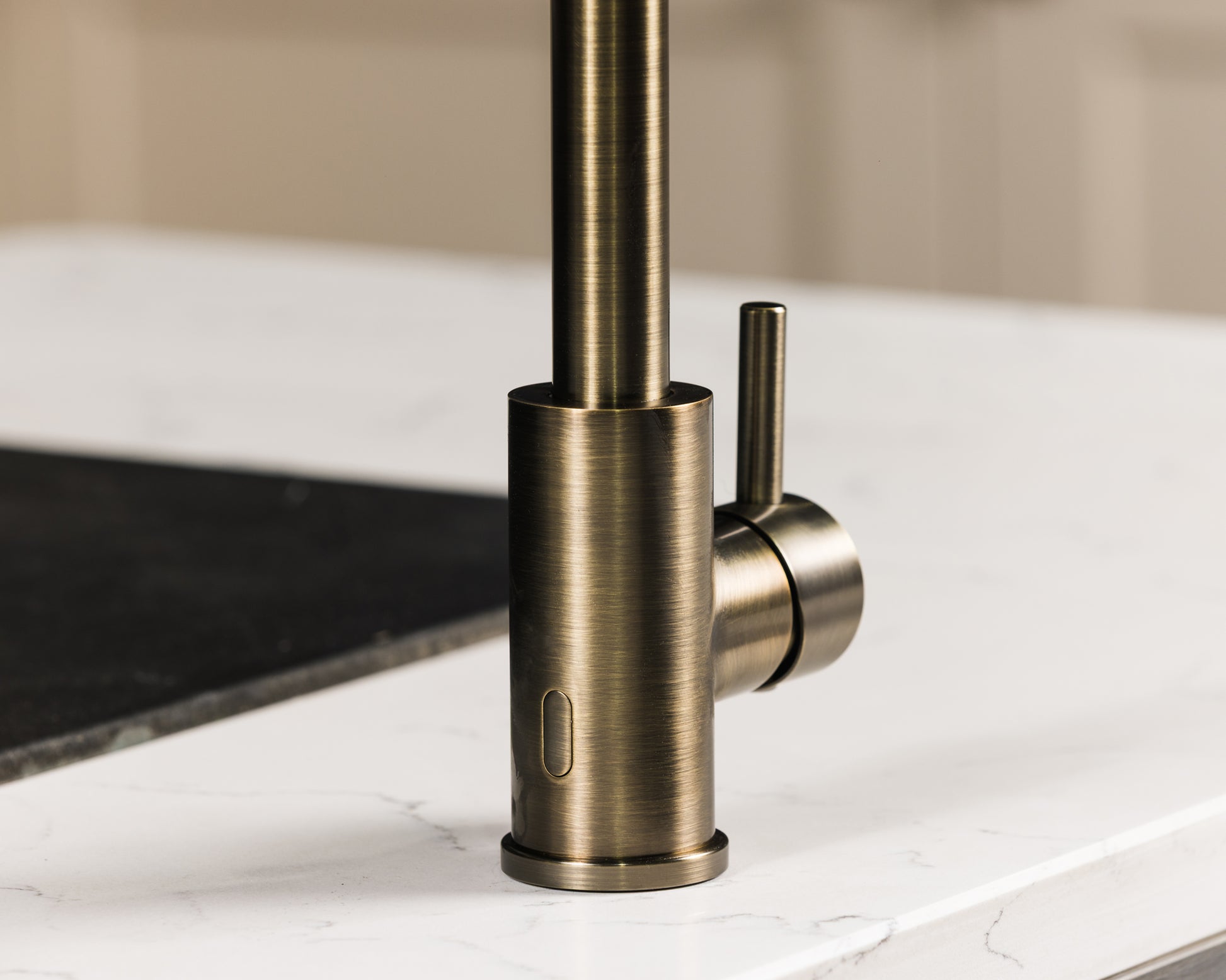 Top-Fix Vito Swan Neck Fast Fitting Kitchen Mixer Tap - Antique Brass