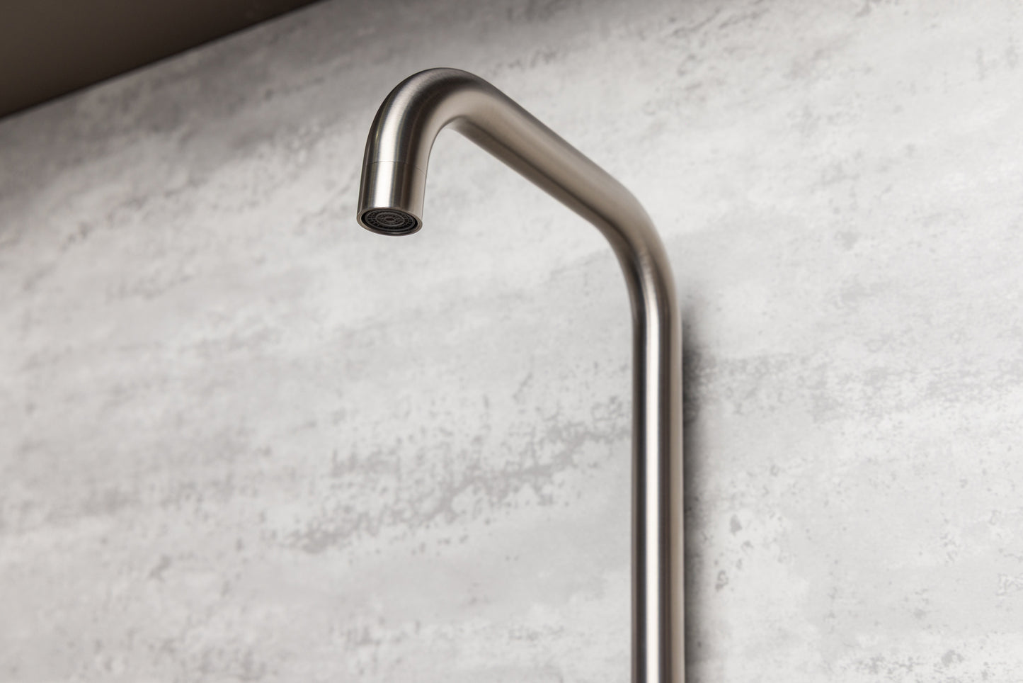 Top-Fix Vito Square Neck Fast Fitting Kitchen Mixer Tap - Brushed Steel