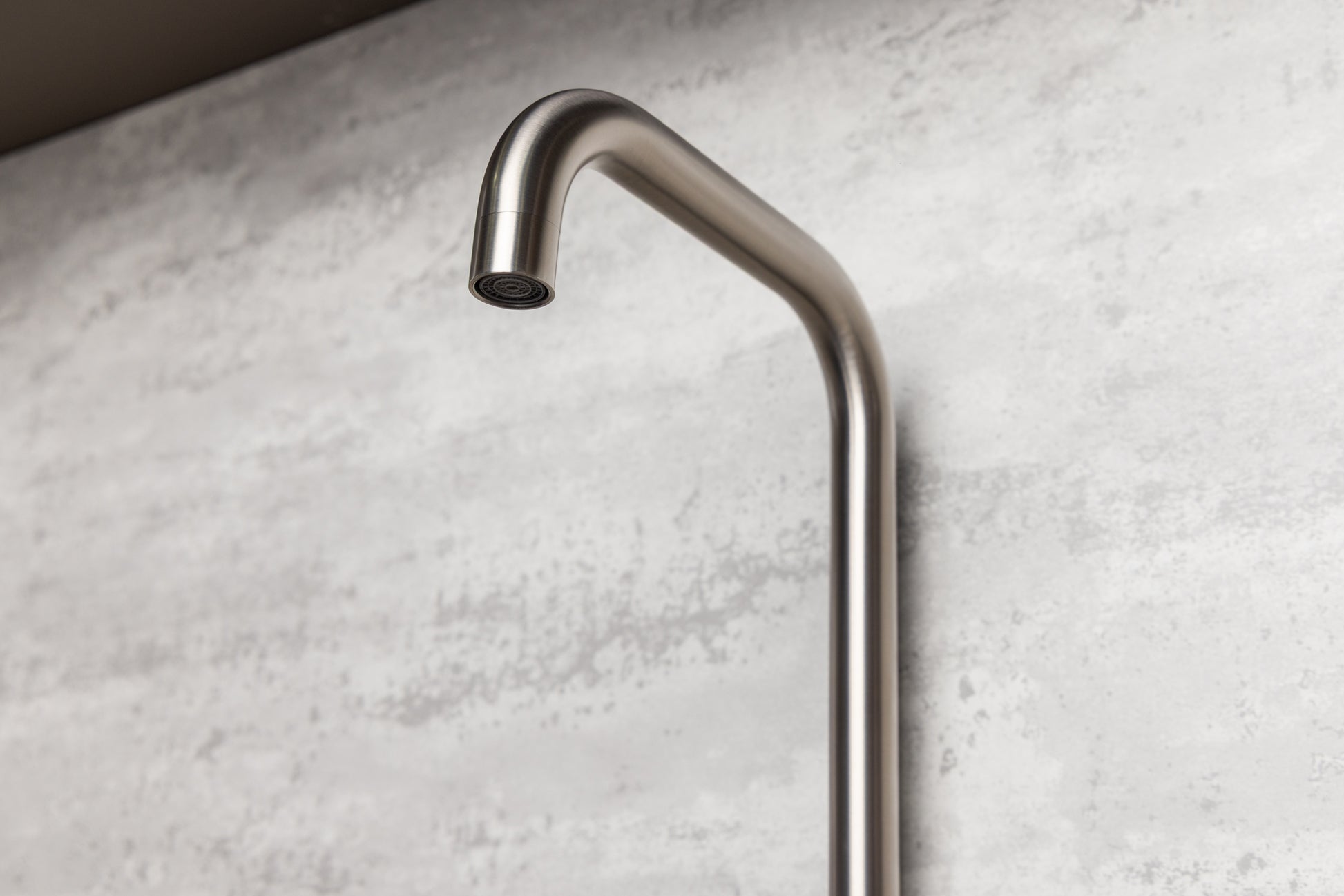 Top-Fix Vito Square Neck Fast Fitting Kitchen Mixer Tap - Brushed Steel