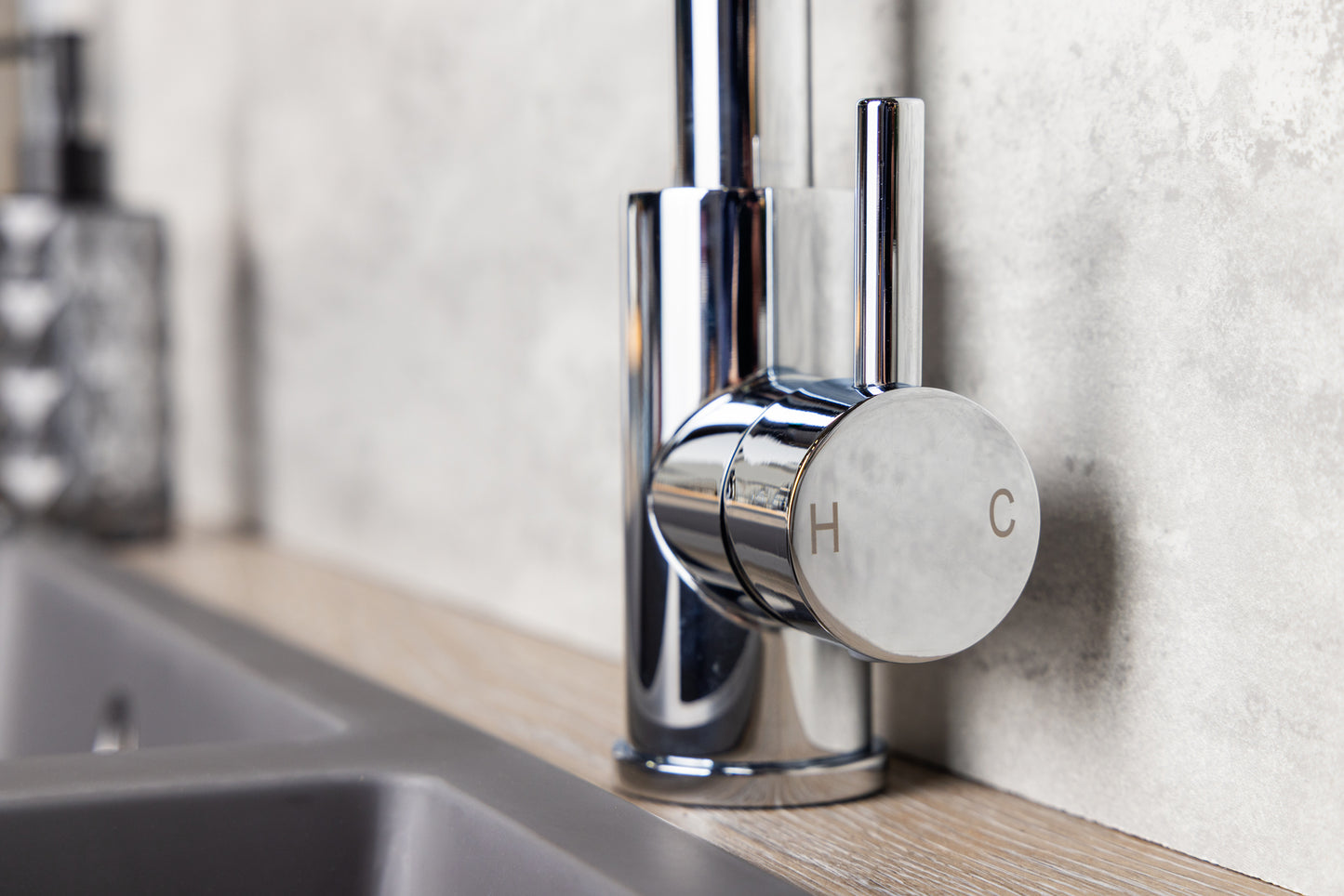 Top-Fix Vito Square Neck Fast Fitting Kitchen Mixer Tap - Chrome