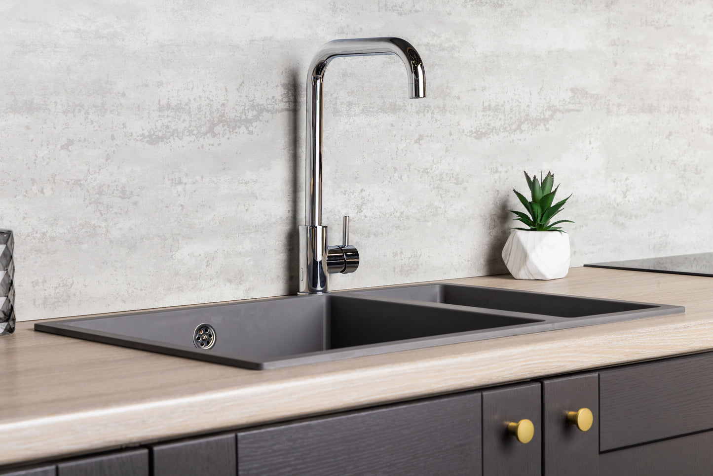 Top-Fix Vito Square Neck Fast Fitting Kitchen Mixer Tap - Chrome