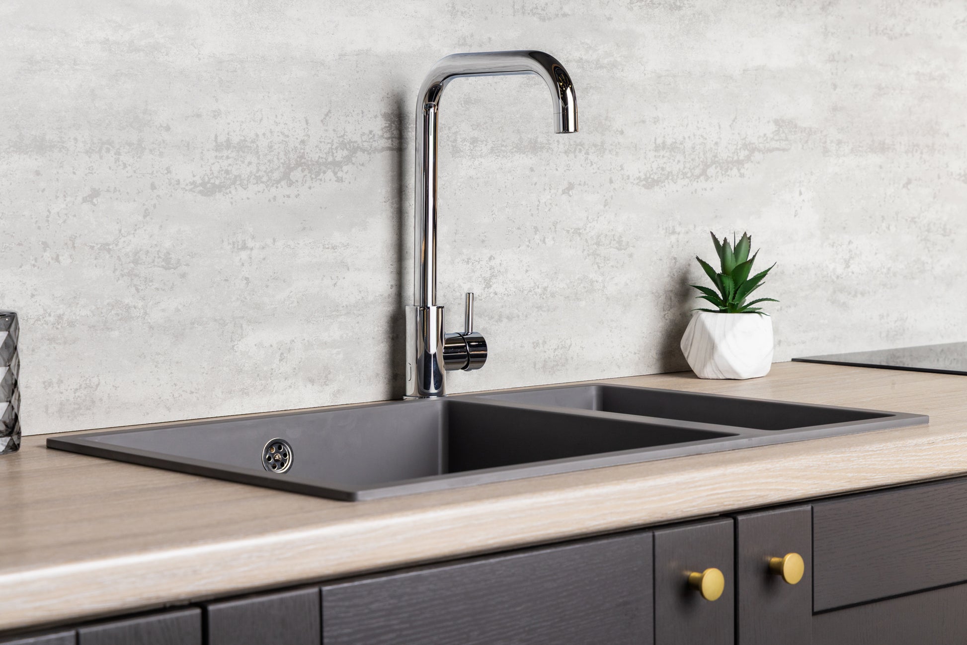 Top-Fix Vito Square Neck Fast Fitting Kitchen Mixer Tap - Chrome