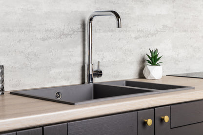 Top-Fix Vito Square Neck Fast Fitting Kitchen Mixer Tap - Chrome