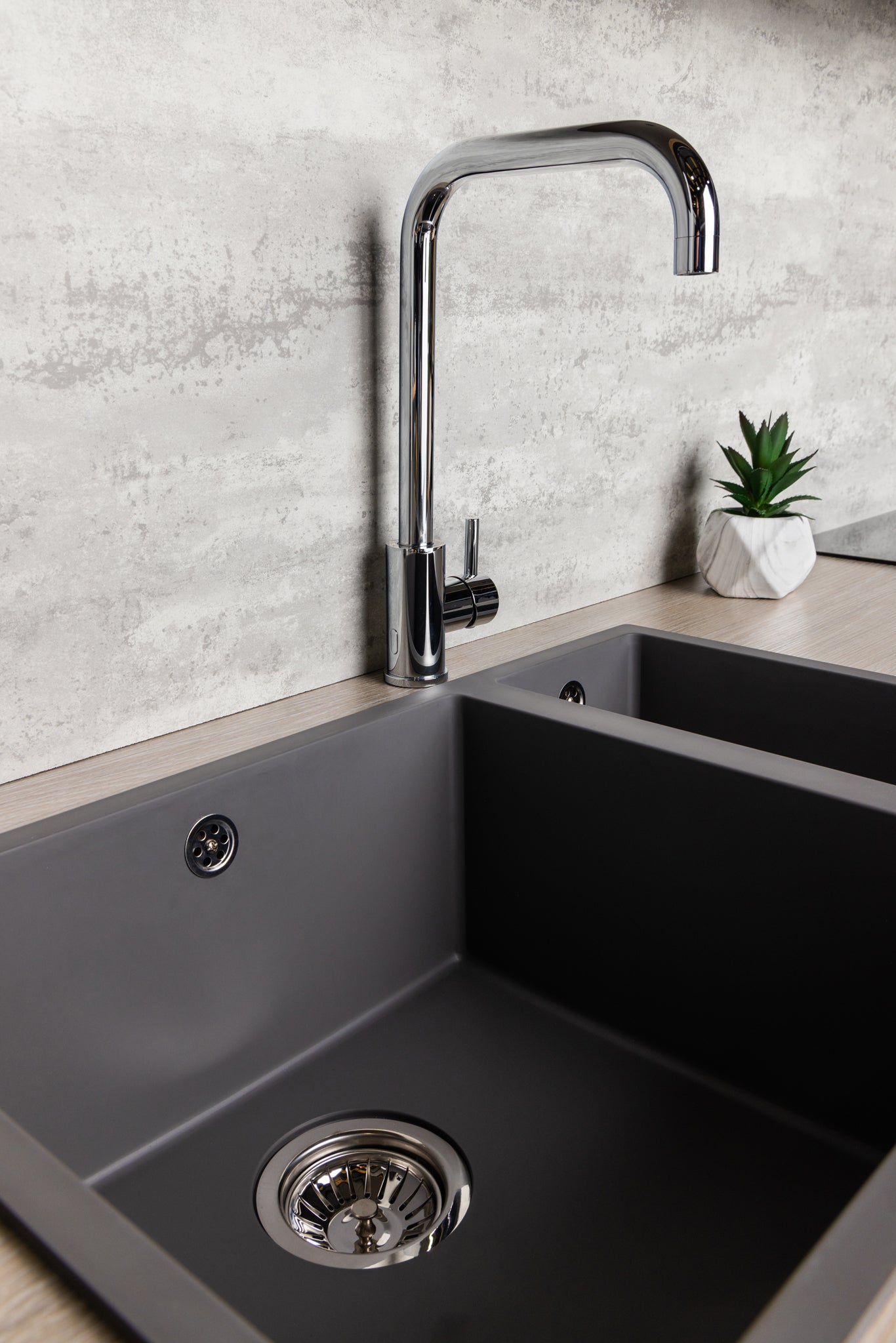 Top-Fix Vito Square Neck Fast Fitting Kitchen Mixer Tap - Chrome