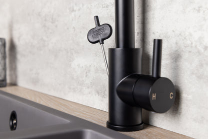 Top-Fix Vito Square Neck Fast Fitting Kitchen Mixer Tap - Matt Black