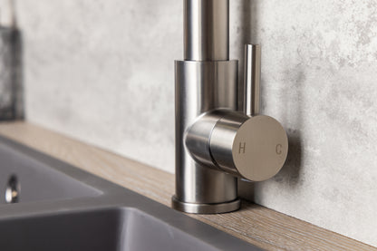 Top-Fix Alto Multiuse Fast Fitting Kitchen Tap - Brushed Steel