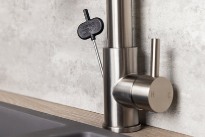 Top-Fix Alto Multiuse Fast Fitting Kitchen Tap - Brushed Steel