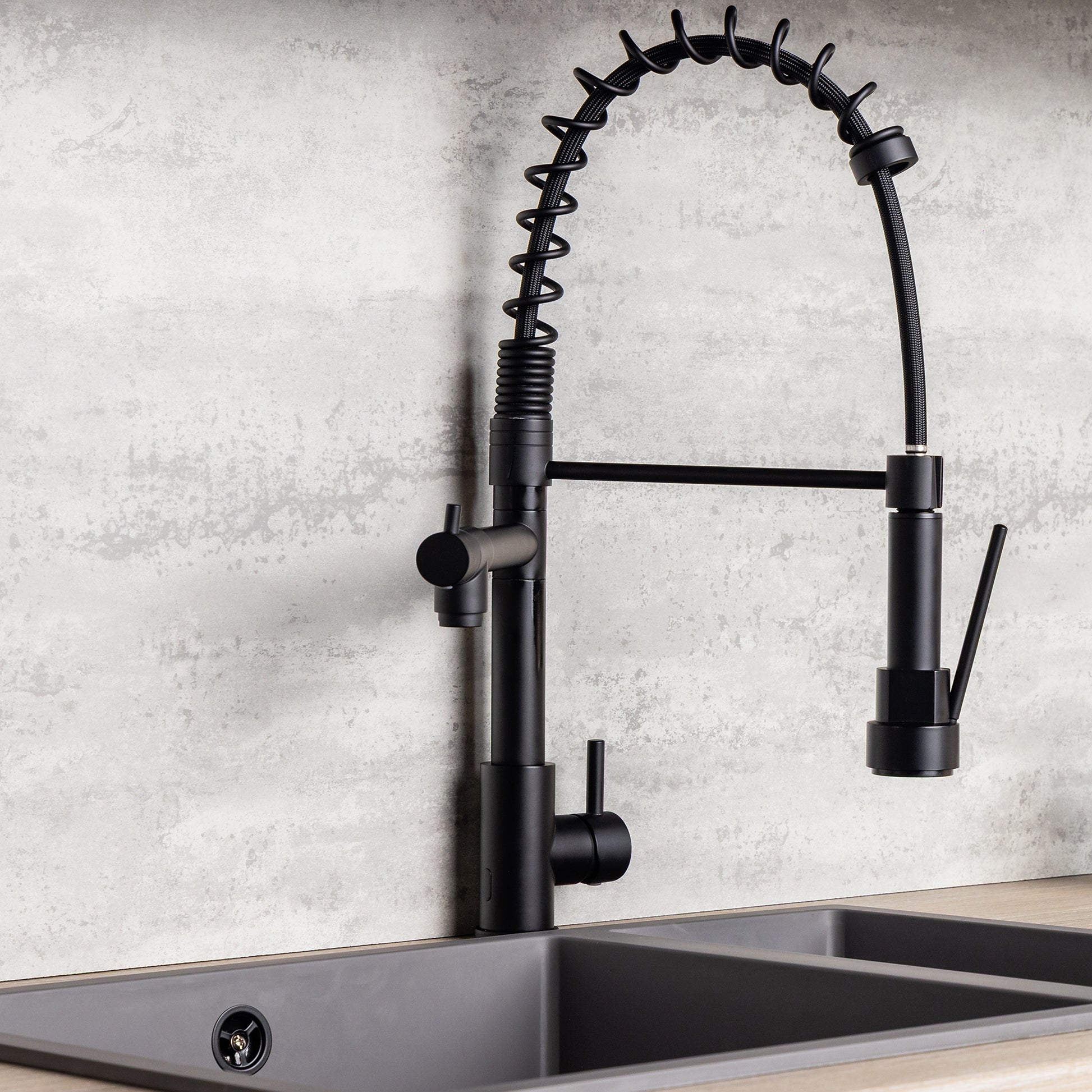 Top-Fix Alto Multiuse Fast Fitting Kitchen Tap - Matt Black