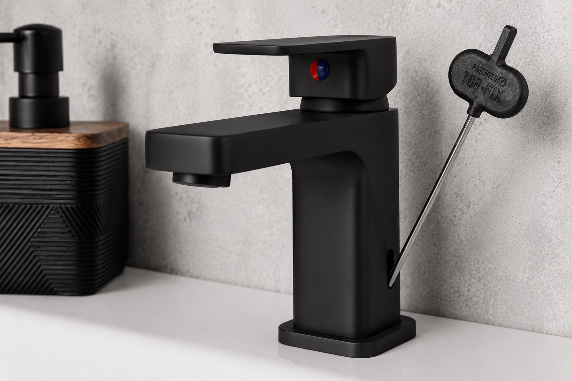 Top-Fix Lima Fast Fitting Mono Basin Mixer Tap - Matt Black