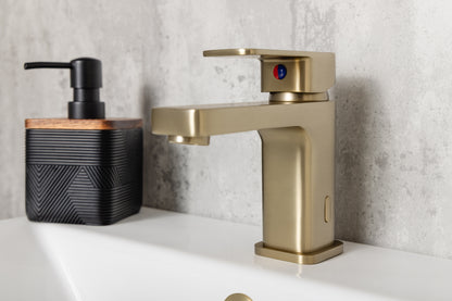 Top-Fix Lima Fast Fitting Mono Basin Mixer Tap - Brushed Brass