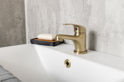 Top-Fix Loop Fast Fitting Mono Basin Mixer Tap - Brushed Brass