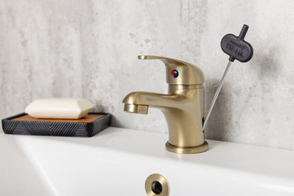 Top-Fix Loop Fast Fitting Mono Basin Mixer Tap - Brushed Brass