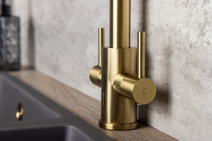 Top-Fix Torra Fast Fitting Kitchen Tap - Brushed Brass