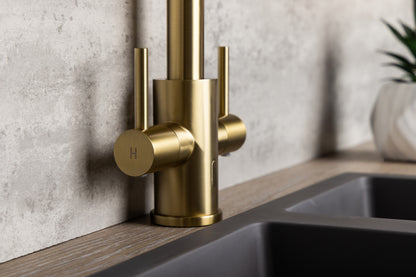 Top-Fix Torra Fast Fitting Kitchen Tap - Brushed Brass