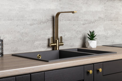 Top-Fix Rena Fast Fitting Kitchen Tap - Brushed Brass