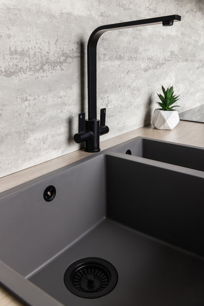 Top-Fix Rena Fast Fitting Kitchen Tap - Matt Black