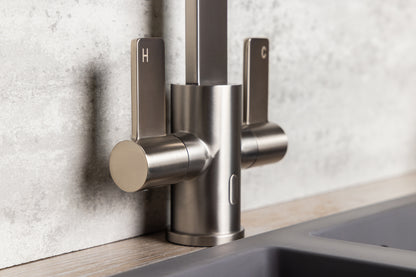 Top-Fix Rena Fast Fitting Kitchen Tap - Brushed Steel