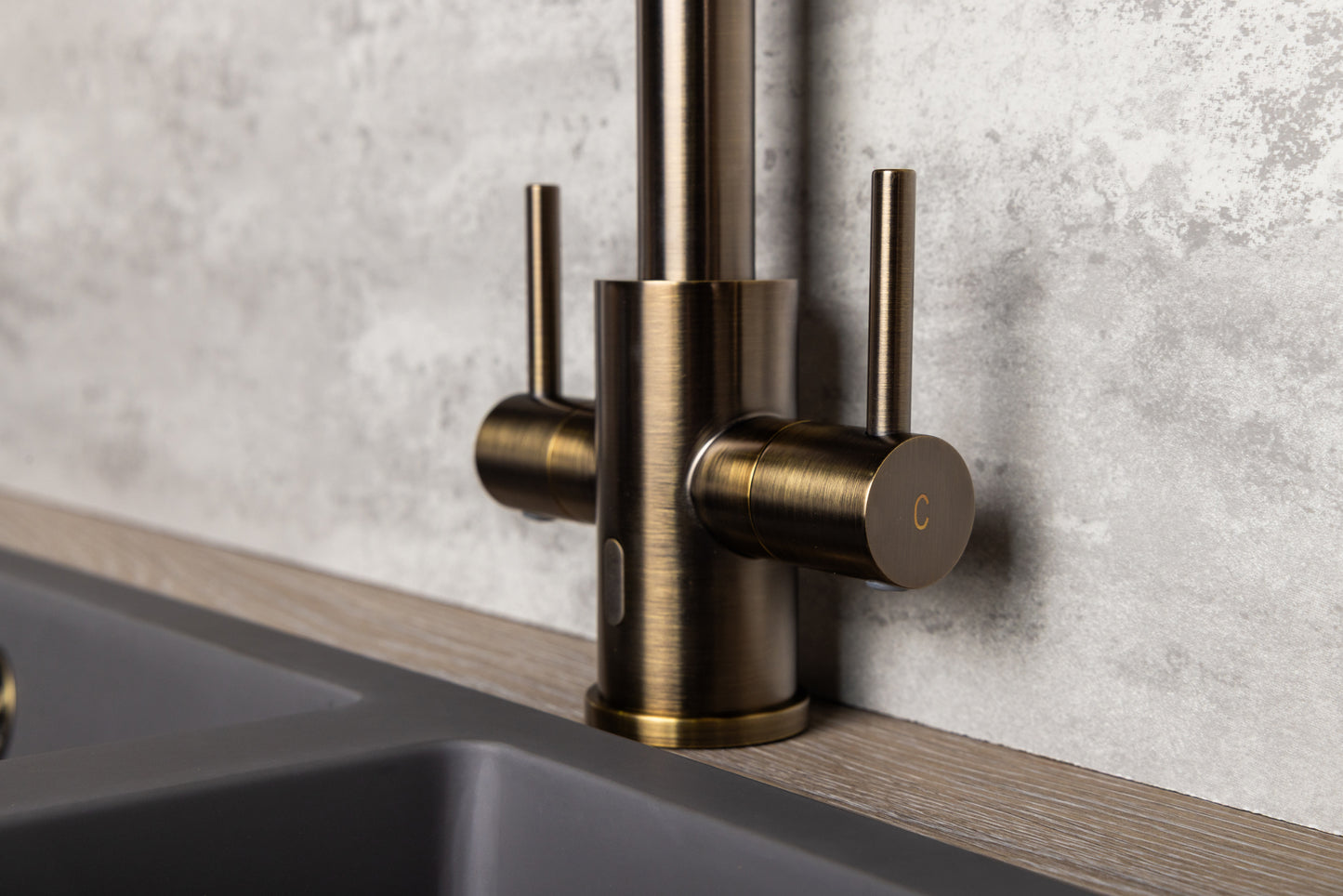 Top-Fix Torra Fast Fitting Kitchen Tap - Antique Brass