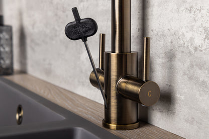 Top-Fix Torra Fast Fitting Kitchen Tap - Antique Brass