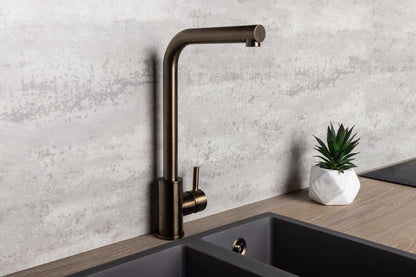 Top-Fix Vito L Neck Fast Fitting Kitchen Mixer Tap - Antique Brass