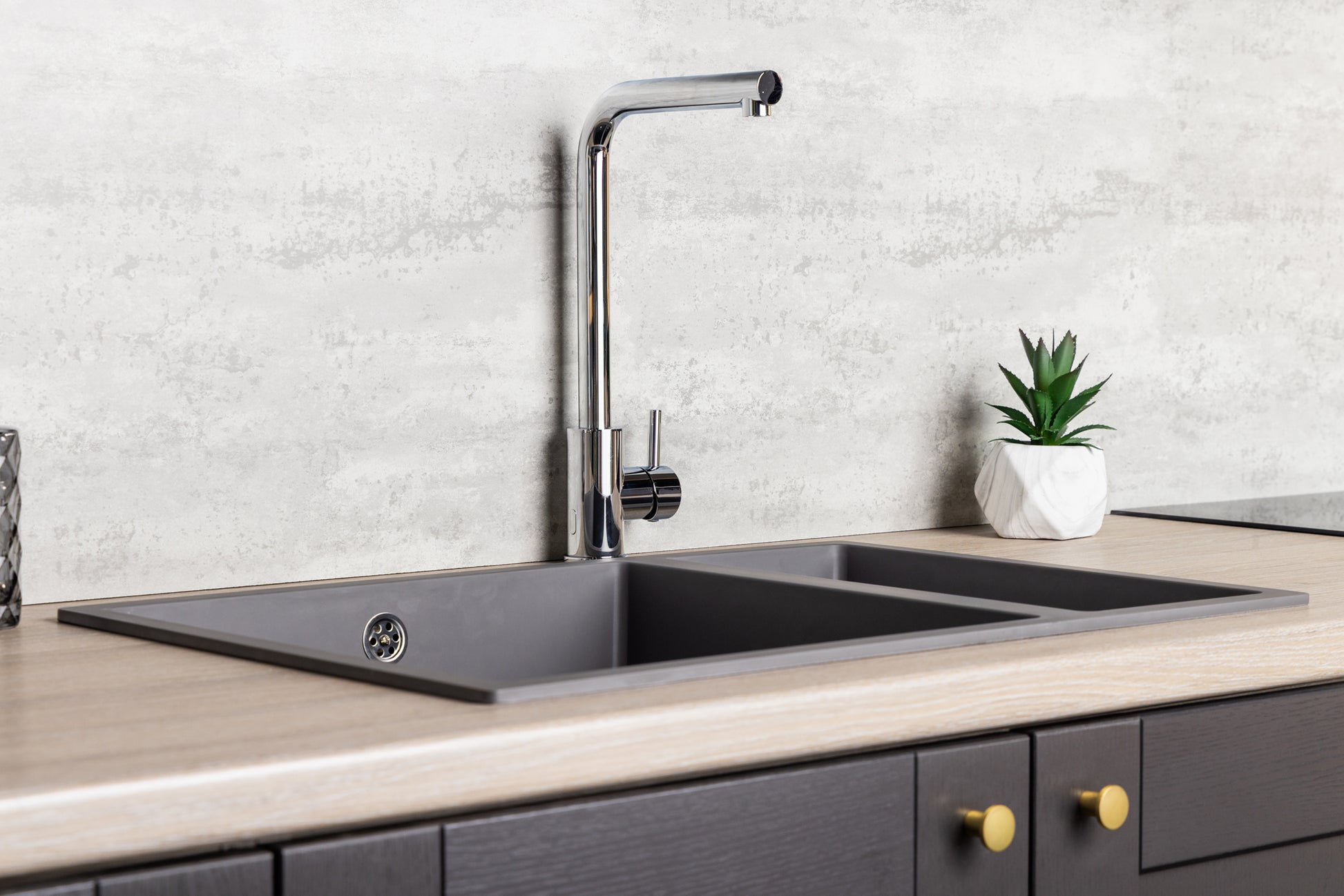 Top-Fix Vito L Neck Fast Fitting Kitchen Mixer Tap - Chrome