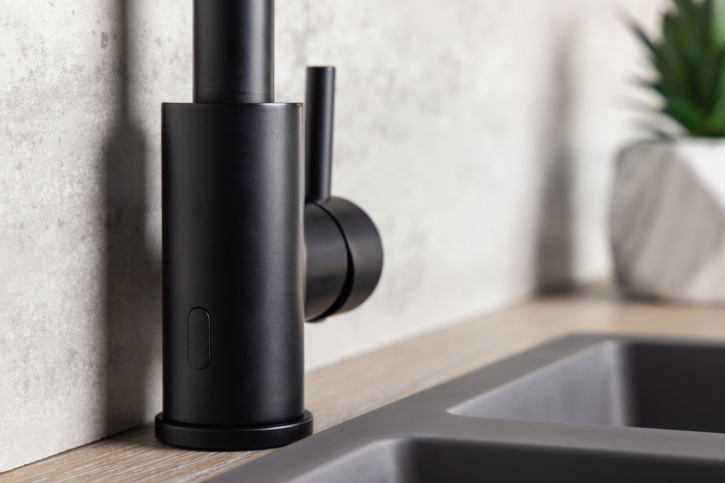 Top-Fix Vito L Neck Fast Fitting Kitchen Mixer Tap - Matt Black