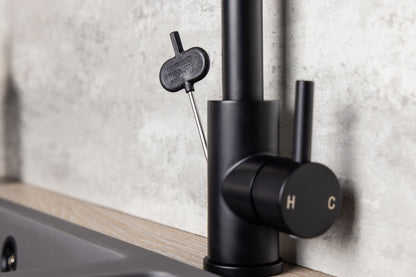 Top-Fix Vito L Neck Fast Fitting Kitchen Mixer Tap - Matt Black
