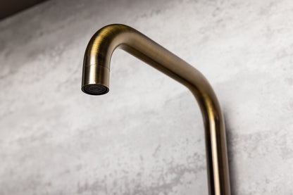 Top-Fix Vito Square Neck Fast Fitting Kitchen Mixer Tap - Antique Brass