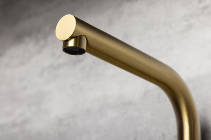 Top-Fix Vito L Neck Fast Fitting Kitchen Mixer Tap - Brushed Brass